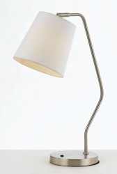 JODY TABLE LAMP - Nickle/Wht - Click for more info